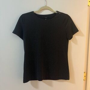 Ann Taylor Navy Polka Dot Blouse